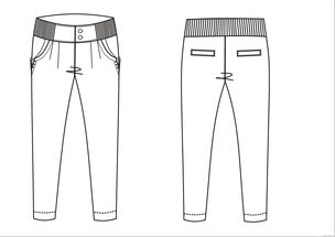 女裤设计手绘及crd服装款式图